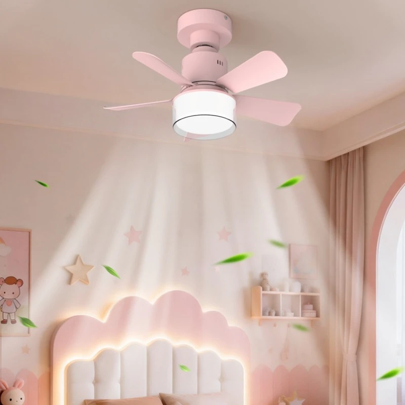 Macaron Simple Designer Ceiling Fan Lights Bulb E27 Small Super Bright Colored LED Fan Lamps Study Office Cafes Parlor Bedroom
