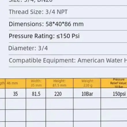 Water Heater Valve 3 4 NPT Valve Water Heating Applications 3 4 NPT Brass Pressure Relief Valve Boiler For Water Heater
