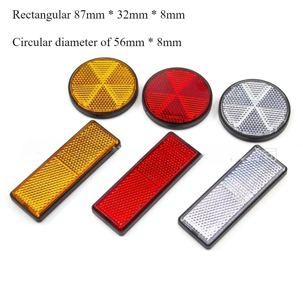 2 or 1pc Motorcycle Rectangle Reflective Plate Warning Reflector Plastic Yellow/Red for ATV Bike Scooter Motorcycle Accessories