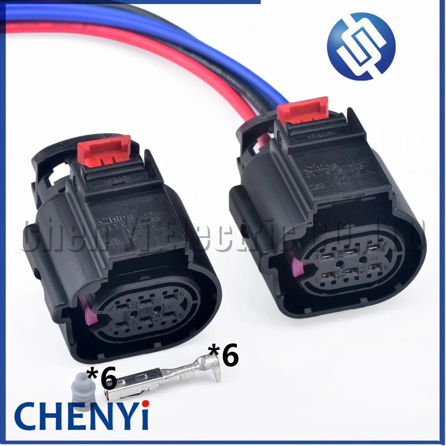 6-poliger wasserdichter Kfz-Steckverbinder Auspuffventil Drosselklappenkabelbaum-Stecker 8V1973713 1823776 1823777 8V1 973 713