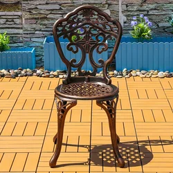 New Cast Aluminum Chair Waterproof Patio Outdoor Chair Rust-Resistant Metal Chairs for Balcony Backyard Garden leisure Urniture