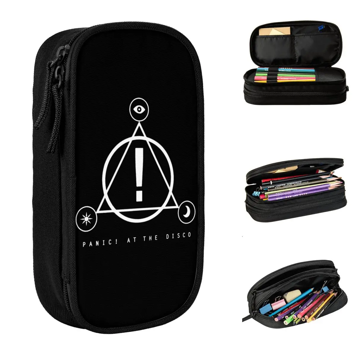 Rock Panic At The Disco Pencil Case Double Layer Large Capacity School Accessories band Pen Case Amazing Gift