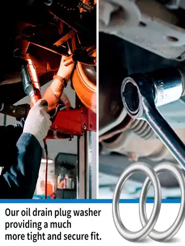 Car Oil Pan Drain Gasket Drainage Bolt Pad Aluminum/ Copper Oil Drain Plug Gasket Replaceable Accessories for Volkswagen Audi