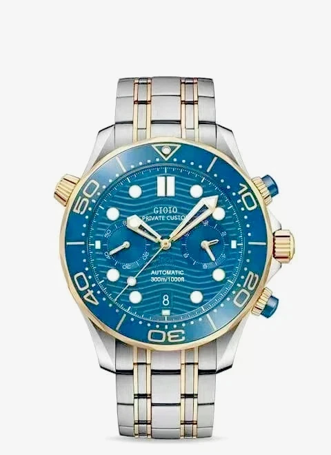 Reloj de Pulsera Deportivo de Lujo para Hombre, 2026, Nuevo, Cronógrafo de Cuarzo, Correa de Lona, Bisel de Cerámica Negra, Acero Inoxidable, 44 mm