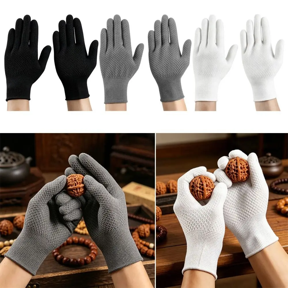 

12 Pairs Pineapple Antique Work Gloves Breathable Wear-Resistant Textured Work Mittens Comfortable Solid Color