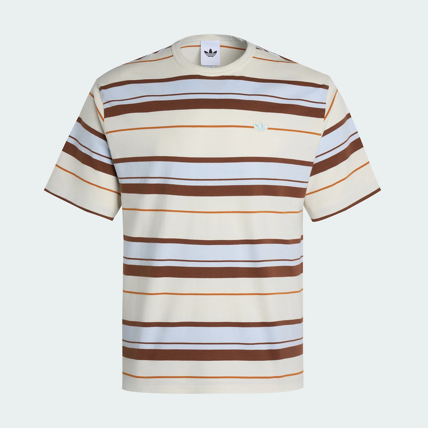 adidas-genuine-summer-men's-striped-knitted-loose-sports-short-sleeved-t-shirt-kx1267