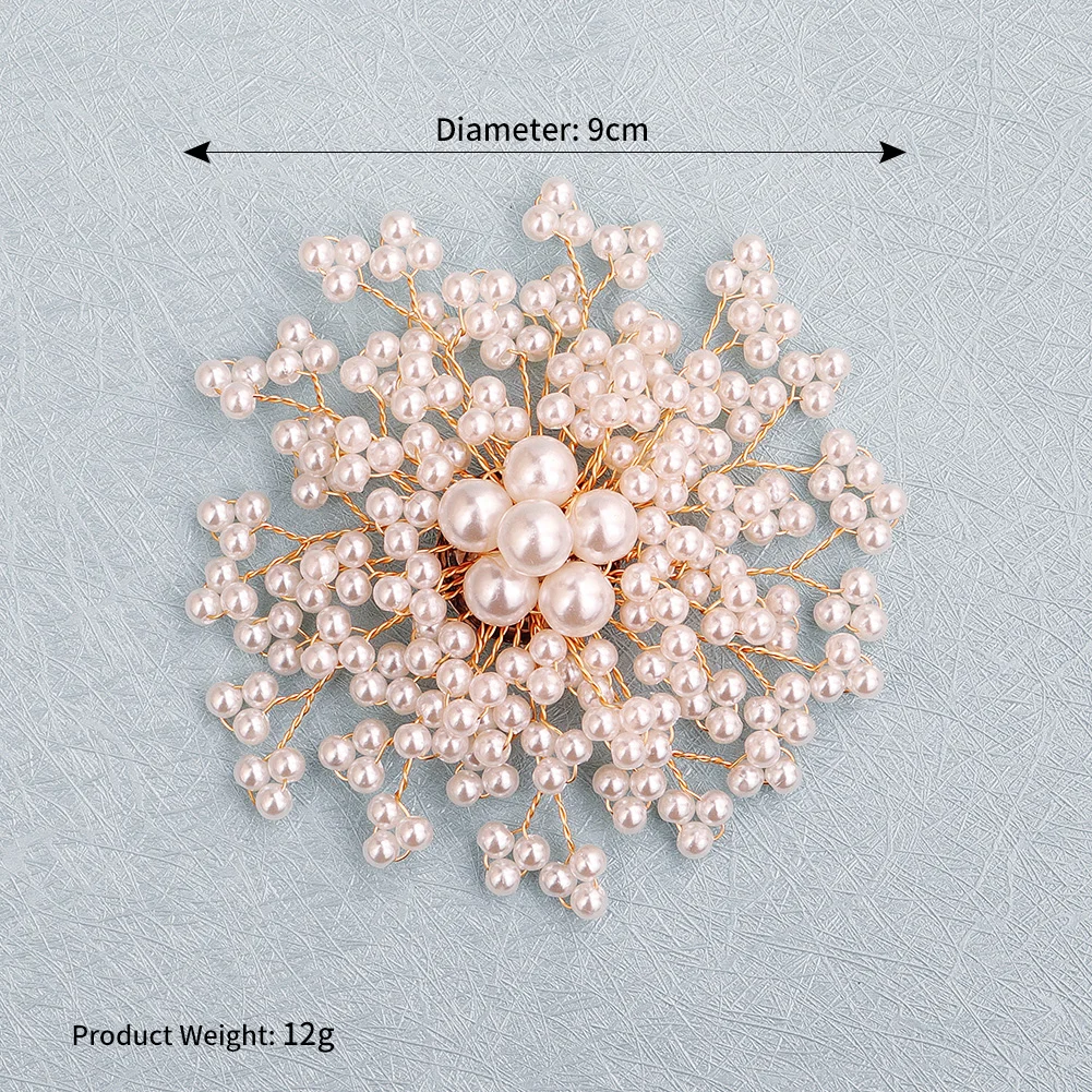 Pearl Brooch Pin Snowflake High-end Silk Scarf Buckle Luxury Exquisite Ladies Clothing Accessories Dress Skirt Jewelry image 6