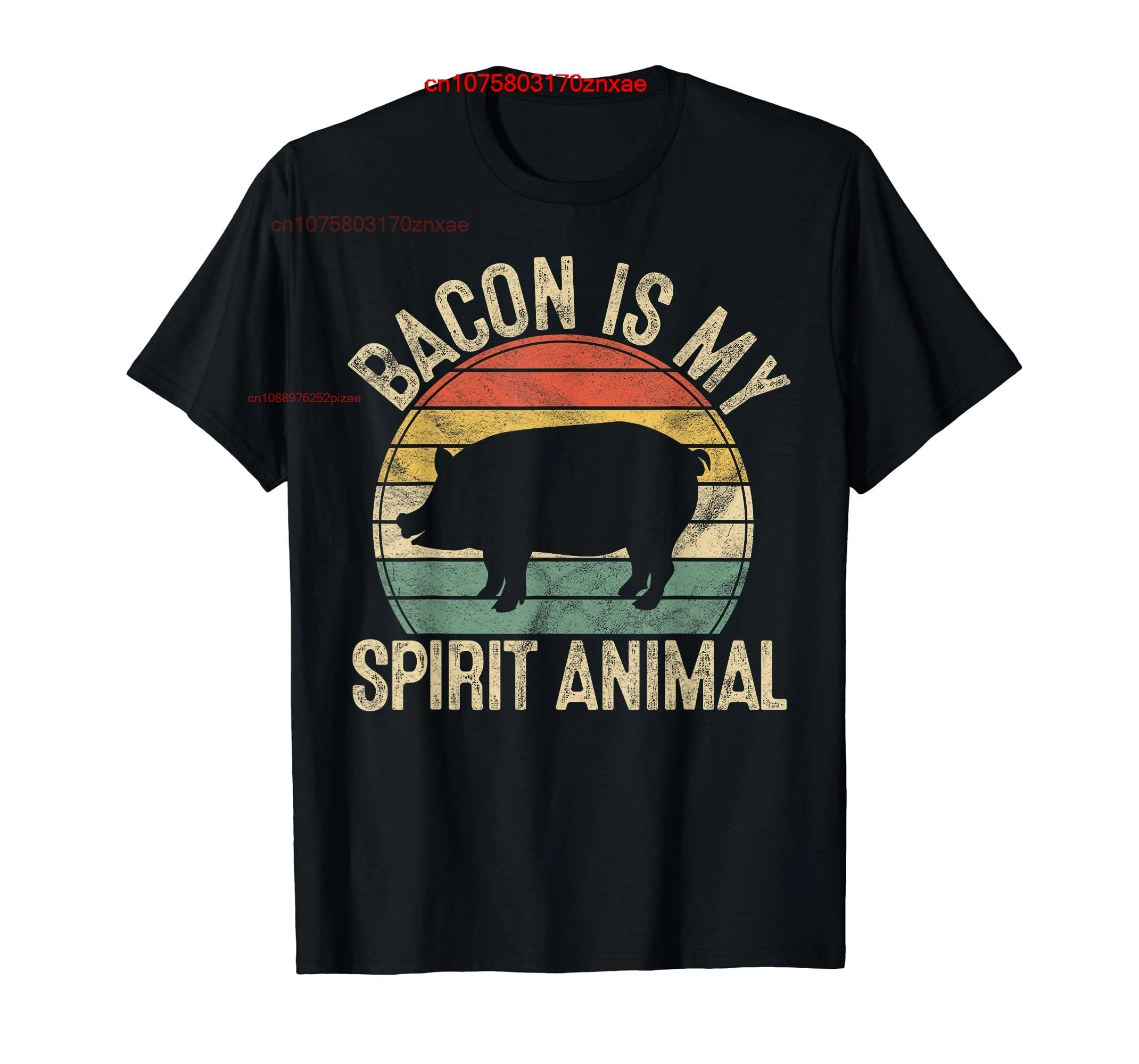 100% Cotton Bacon Is My Spirit Animal Gift Retro BBQ Costume Pork Grill T-Shirt MEN WOMEN UNISEX T Shirts Size S-6XL