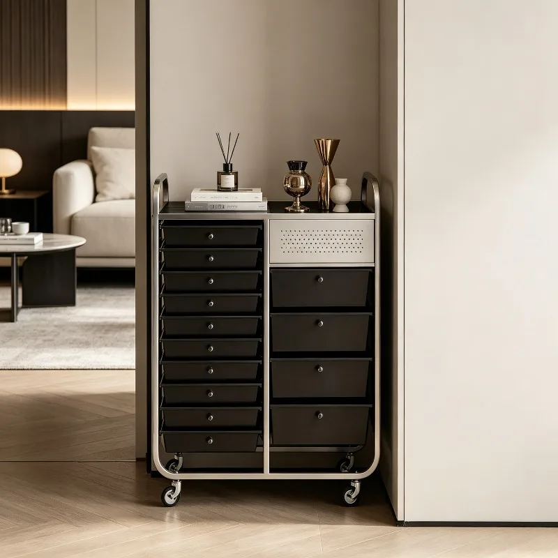 Multi-layer storage cabinet, drawer type, multi-function shelf