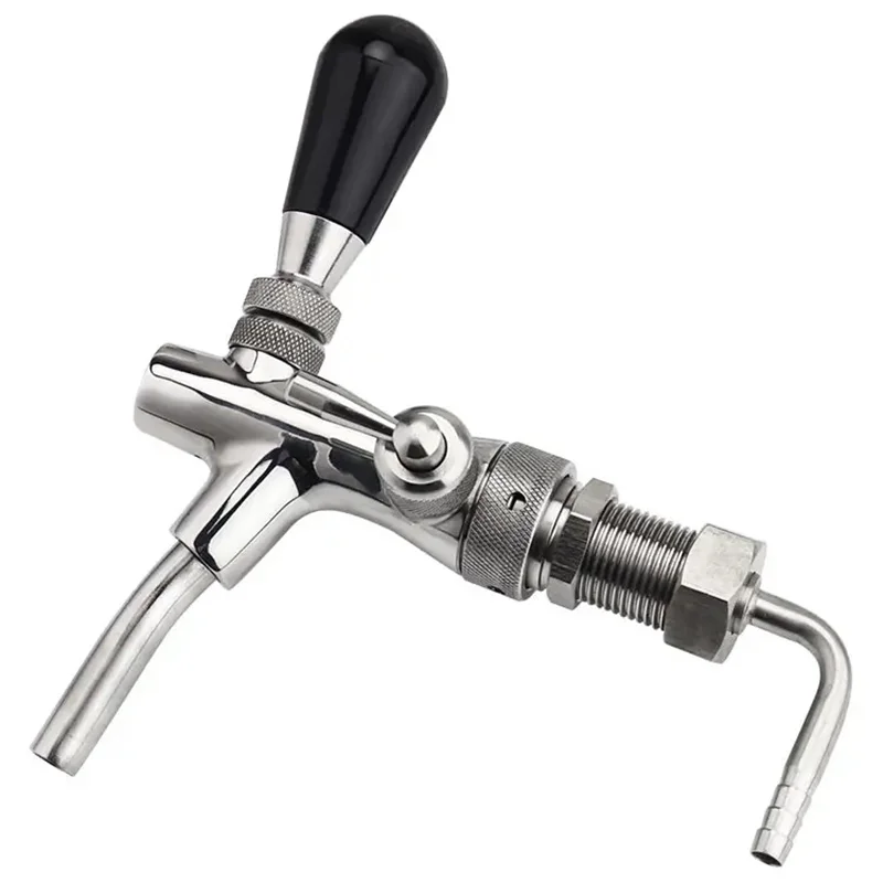 100% 304 Stainless Steel Beer Faucet, Italian Beer Taps with Short Shank,Adjustable flow control Premium Kegerator Tap Dispenser