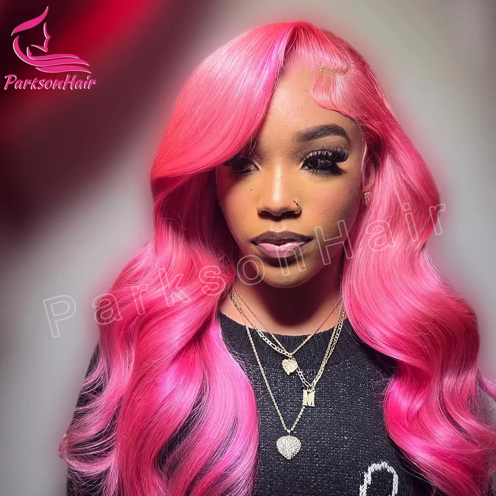 

Pink Transparent 13x6 13x4 Lace Front Wig Body Wave 250 Density Remy Human Hair Wig Colored 613 Wigs For Women T Part Lace Wig