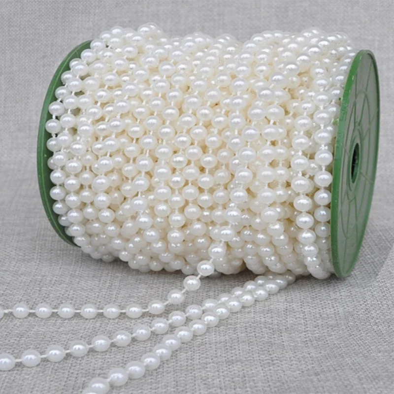 5M/Lot 3/4/5/6/8mm Mini Imitation Pearl Beads Chain Garland Pearl Beads For Wedding Party Decor Bridal Bouquet Chandelier DIY