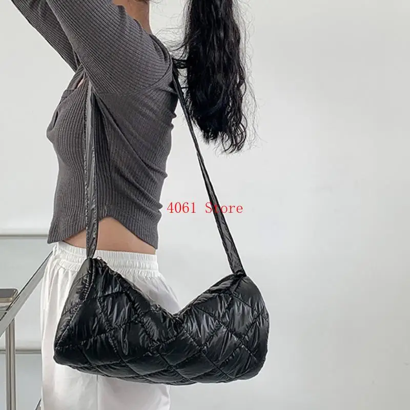 Fashionable Single Shoulder Bag with Quilted Lattice Pattern Crossbody Bags