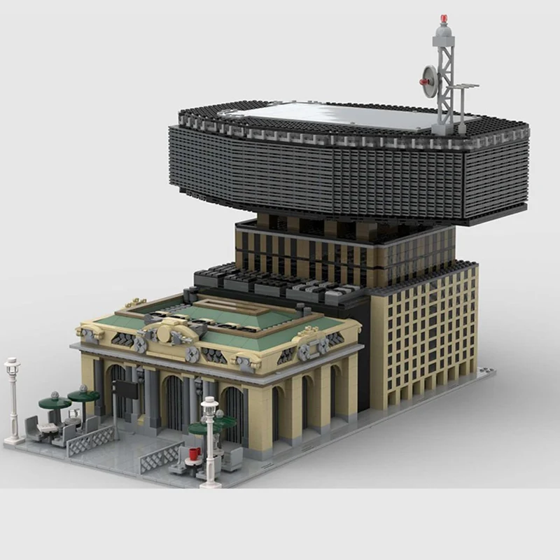 City Street View Model MOC Building Bricks Grand Central Terminal Modular Technology Children Holiday Gifts Assemble Toys Suit