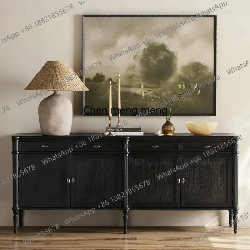 

RR American wall-by-wall integrated dining side French storage sideboard living room vintage medieval coffee display cabinet