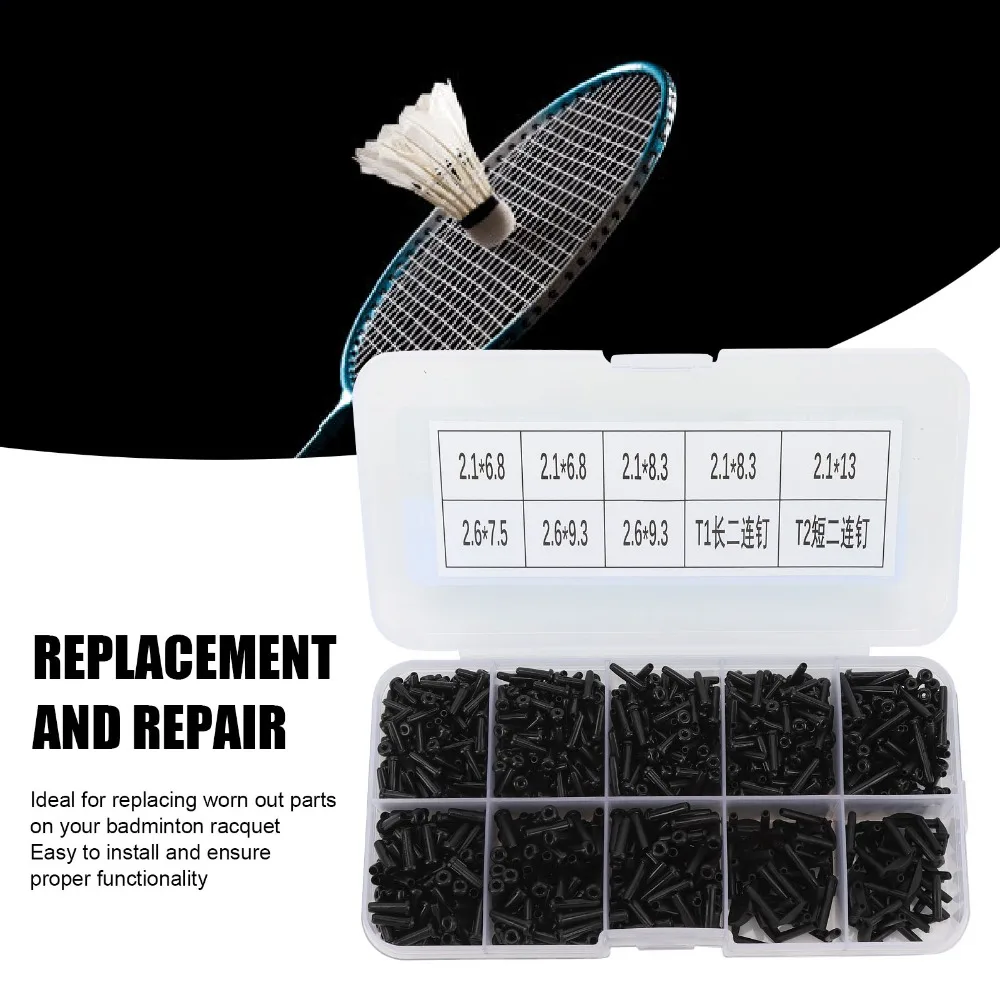 

Набор протекторов для струн для бадминтона, различные типы гвоздей, ящик для хранения, инструмент для замены ракетки, нейлоновые втулки для бадминтона, инструмент