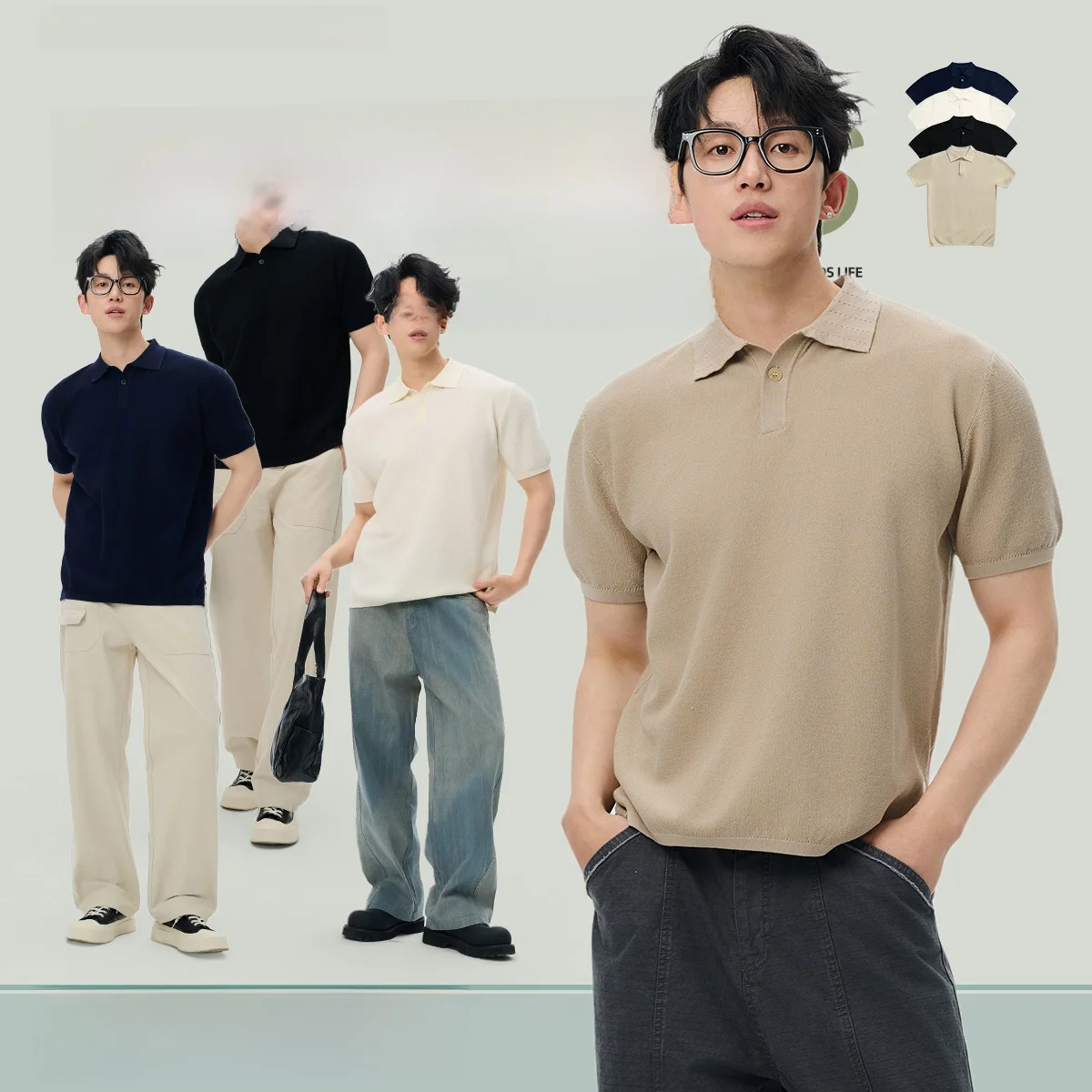 

Трикотажный повседневный топ APO с отложным воротником, летняя городская мода, облегающий, однотонный