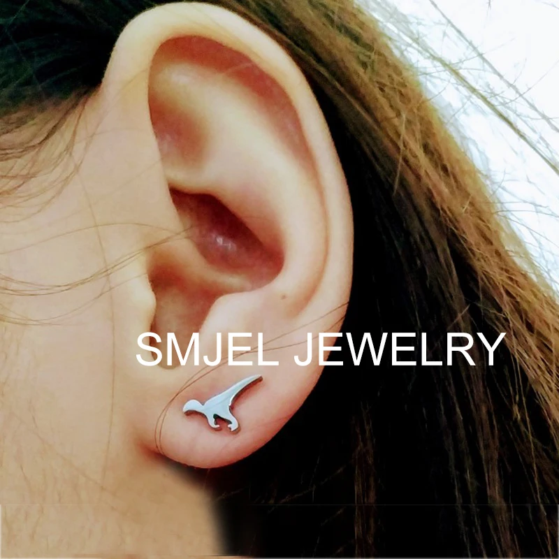 SMJEL Korean Earrings Trend 2026 Cute Butterfly Rabbit Bear Dinosaur Ear Studs for Women Stainless Steel Dog Paw Earings Animal