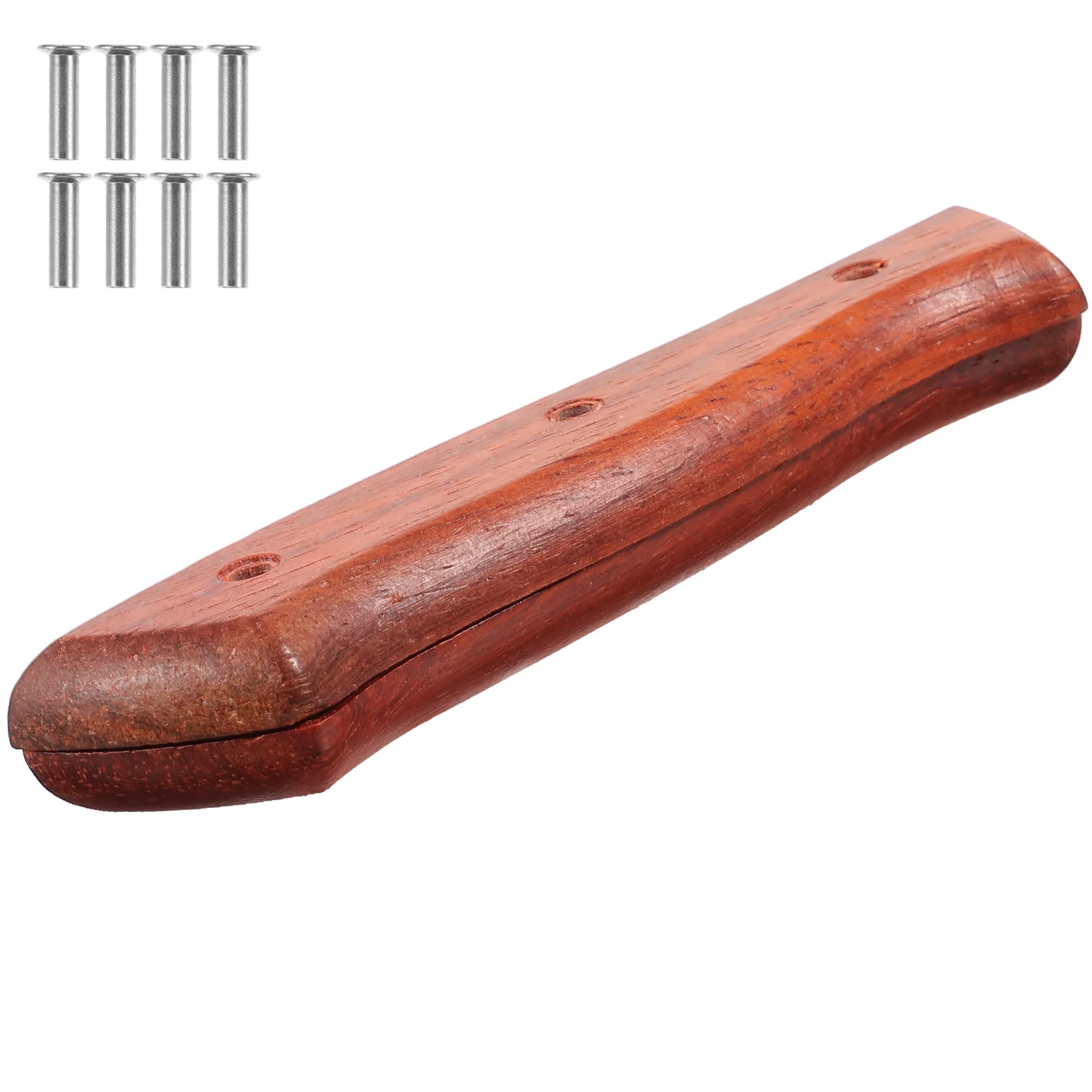 Kitchen Knife Handle Accessories (Type 1 Holed Red Pear Wood) Chef Replacement Grip Chopping Rivet Wooden Cost-saving