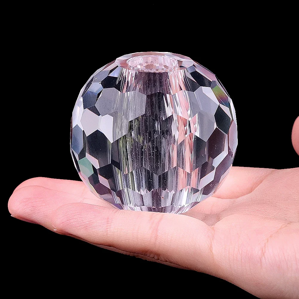 40/50mm Through Hole Clear Prism Crystal Globe Glass Artwork Honeycomb Hexagonal Suncatcher Chandelier Room Decor Accessories