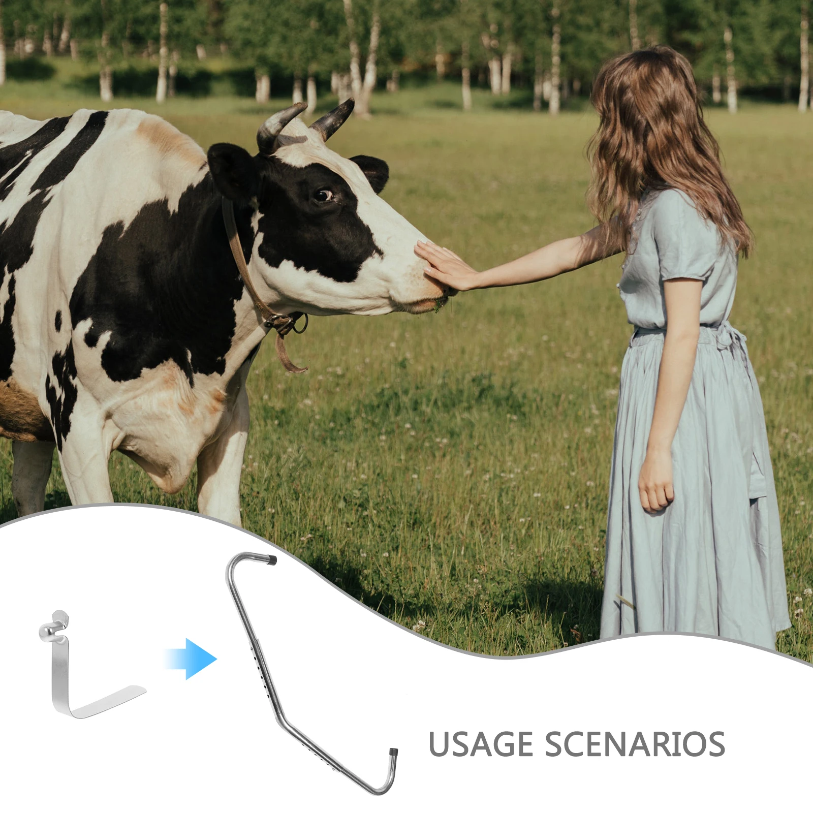

10Pcs Cow Anti-Kick Spring Clips Farm Kick Prevention Device Reusable Snap Tool Push Button Mechanism Cattle Management