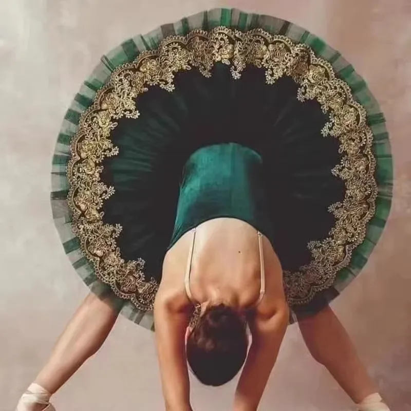 Vestido de balé para meninas, balé tutu, traje profissional infantil, roupas de dança do ventre para crianças, apresentação de palco