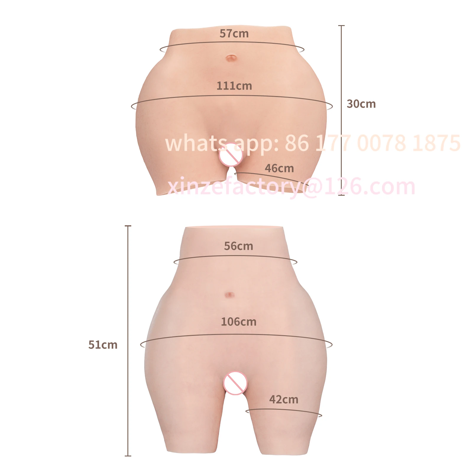 Customizable Silicone Realistic Vagina Panties Artificial Vagina for Men False Buttock Transgender Underwe