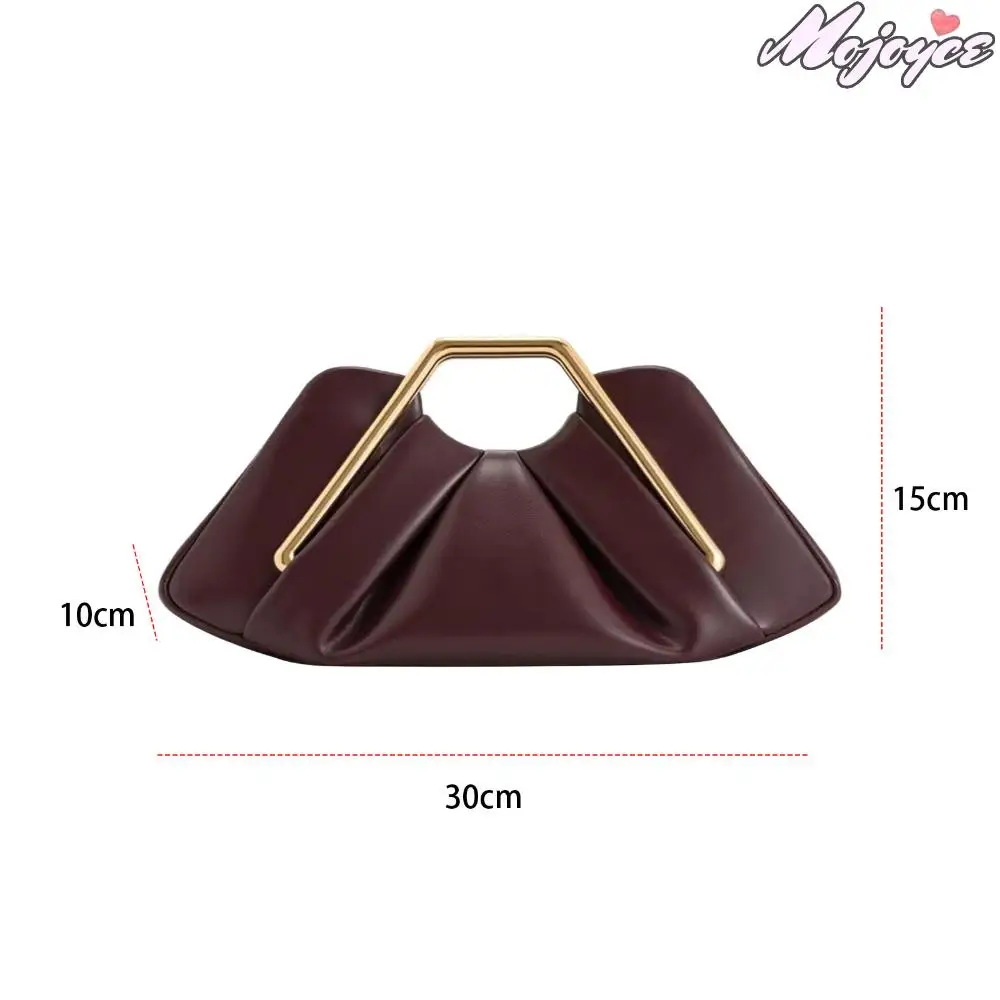 2025 حقائب يد جلدية فاخرة النساء مقبض معدني حقائب السهرة خمر مطوي سحابة مخلب محفظة حفلة العصرية جيب للهاتف المحمول #6