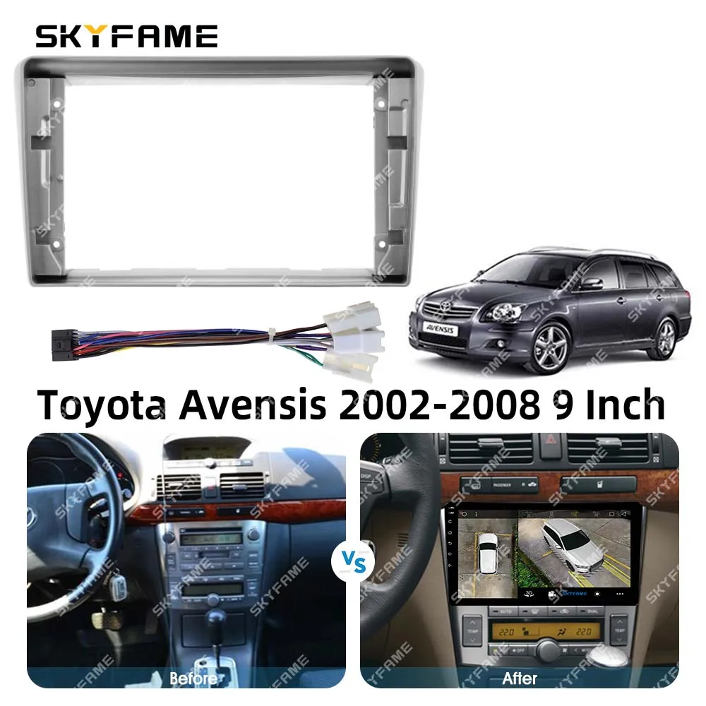SKYFAME Car Frame Fascia Adapter Android Radio Dash Fitting Panel Kit For Toyota Avensis T25 view 5