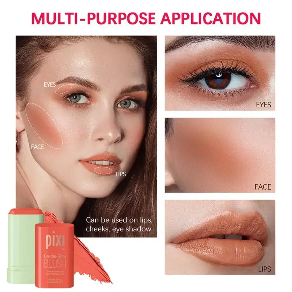 3in1 Guancia Labbro Colorato Umidità Blush Stick Setoso Illumina Blush Crema Fard Cosmetici Tubi Opaco Contorno Trucco Cosmetici