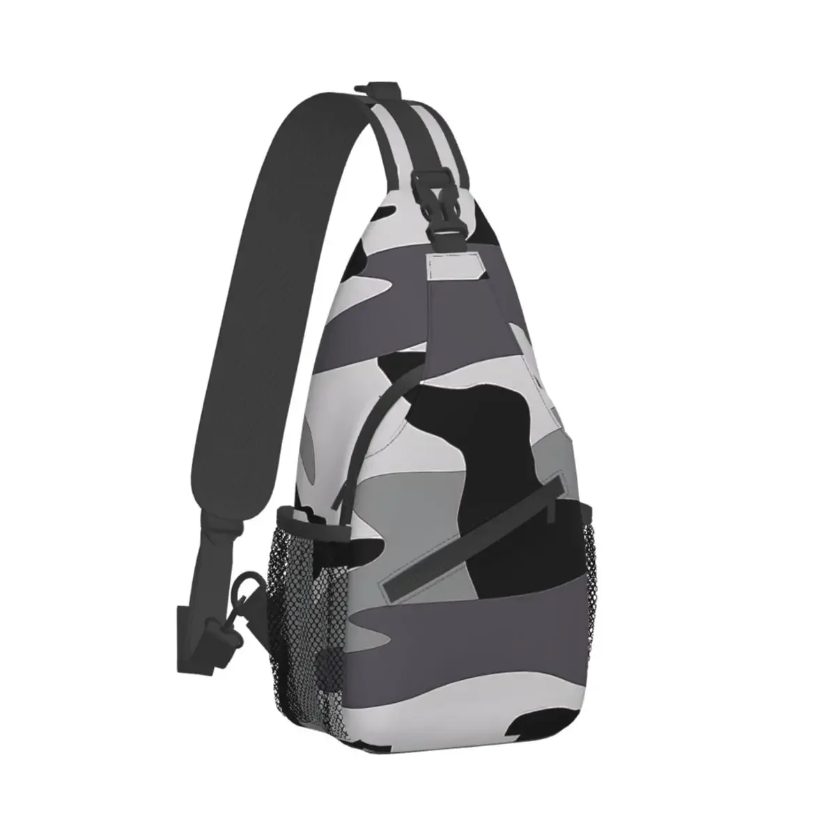 Grey Camo Weiner Dogg Crossbody Chest Bags Dachshund Pet Dog Pockets Travel Pack Messenger Sports Teens Shoulder Bag Unisex