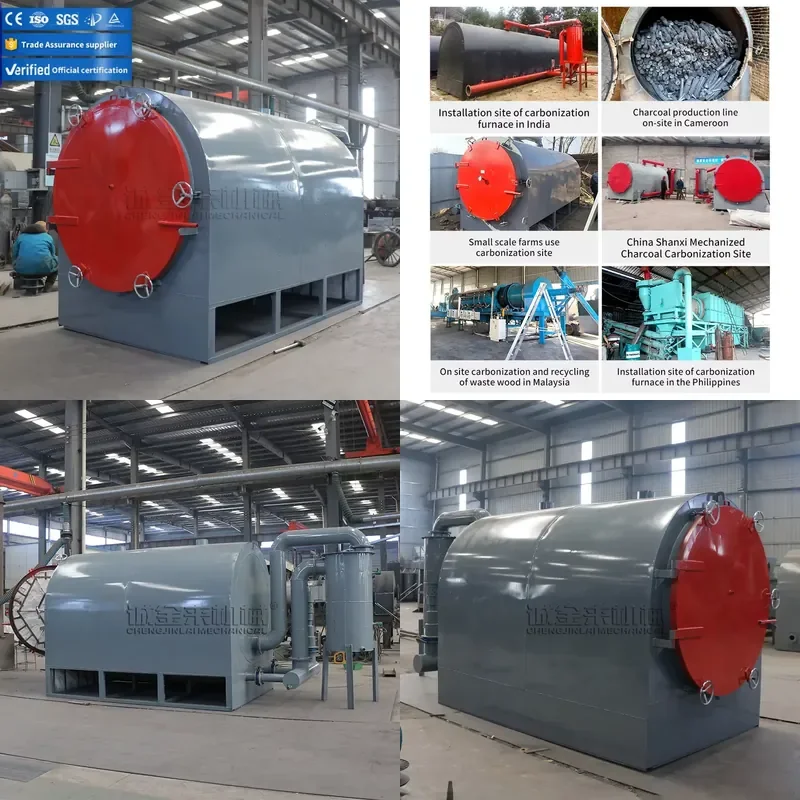 2026 CE High Quality Horizontal Coconut Shell Bamboo Charcoal Making Machine Carbonization Furnace Low Price 3 Ton/Day