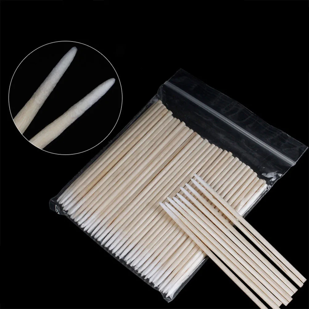 6 عبوات من مسحات القطن الخشبية للاستعمال مرة واحدة، أدوات مكياج للتنظيف متعددة الأغراض لمشاريع صياغة قضيب الرموش #1