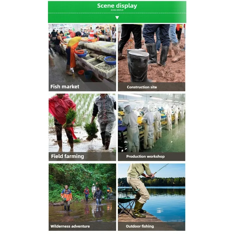 Zapatos De Seguridad De Hombre الرجال منتصف العجل احذية المطر البلاستيكية عدم الانزلاق أحذية مضادة للماء أحذية أمان رجالية #5