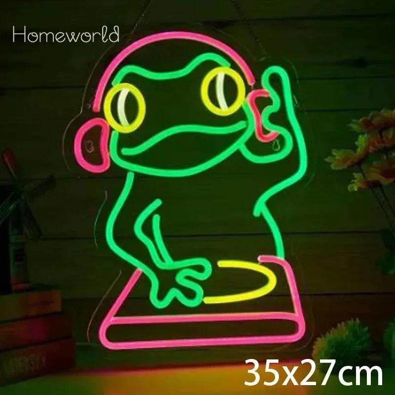 Frog Neon Sign LED Neon Light Sign for Gaming Room Bedroom Home Decor Wall Art Birthday Gift  Bar Club Atmosphere Light