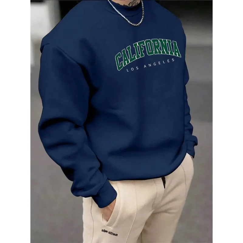 سترة بقلنسوة برقبة دائرية بحروف كاليفورنيا للجنسين من العلامة التجارية العصرية لعام 2025 لفصل الربيع والخريف، بلوزة فضفاضة وغير رسمية متعددة الاستخدامات