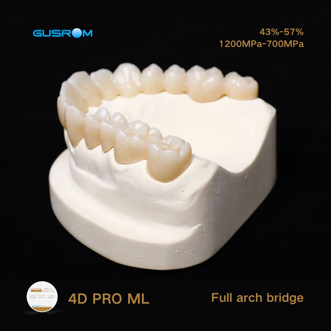 

Aesthetic 4D Multilayer Zirconia Block 98X18mm 8-Layer Natural Gradient Disc for Anterior Crown Veneer CAD/CAM Anterior bridge