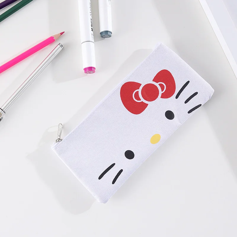 Hello kitty borsa per cancelleria per studenti di cartoni animati borsa per cosmetici in pelle PU con cerniera borsa per penna rettangolare