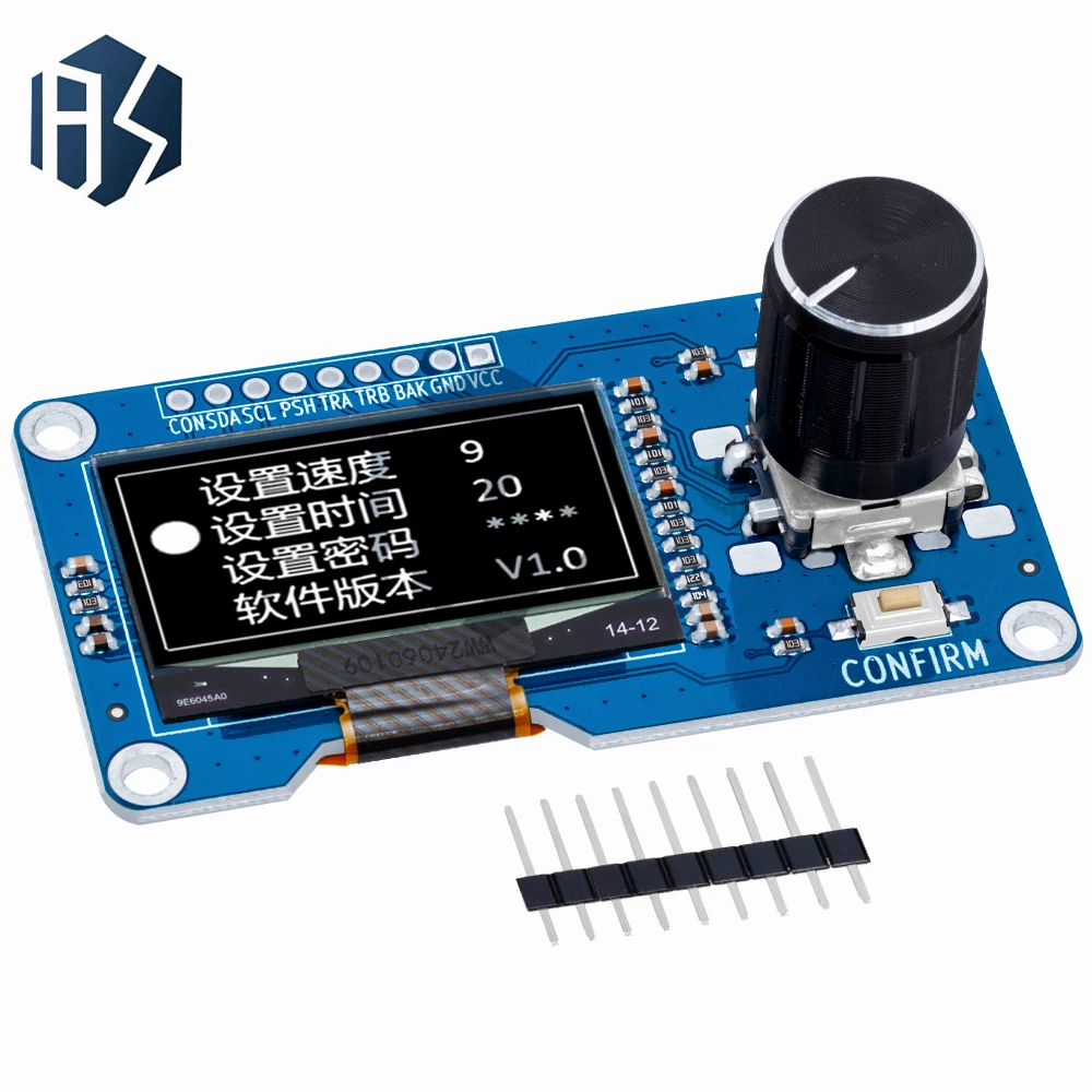 0.96/1.3 inch white oled display screen combined with EC11 rotary encoder module IIC interface for arduino