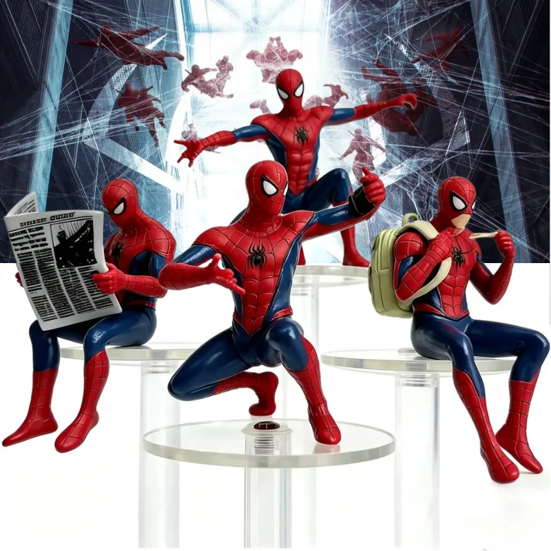 Figura Decorativa de Spider-Man de Marvel, 7-9 cm, Hecha a Mano, para Escritorio, Colección de Los Vengadores, Juguete de Regalo