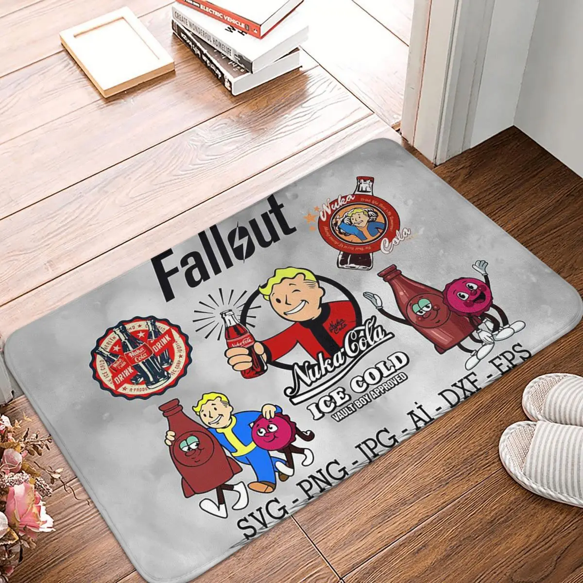 Fallout 4 Vault-Tec Logo Non-slip Doormat Floor Mat Carpet Rug for Kitchen Entrance Home Bathroom Living room Footpad Mats