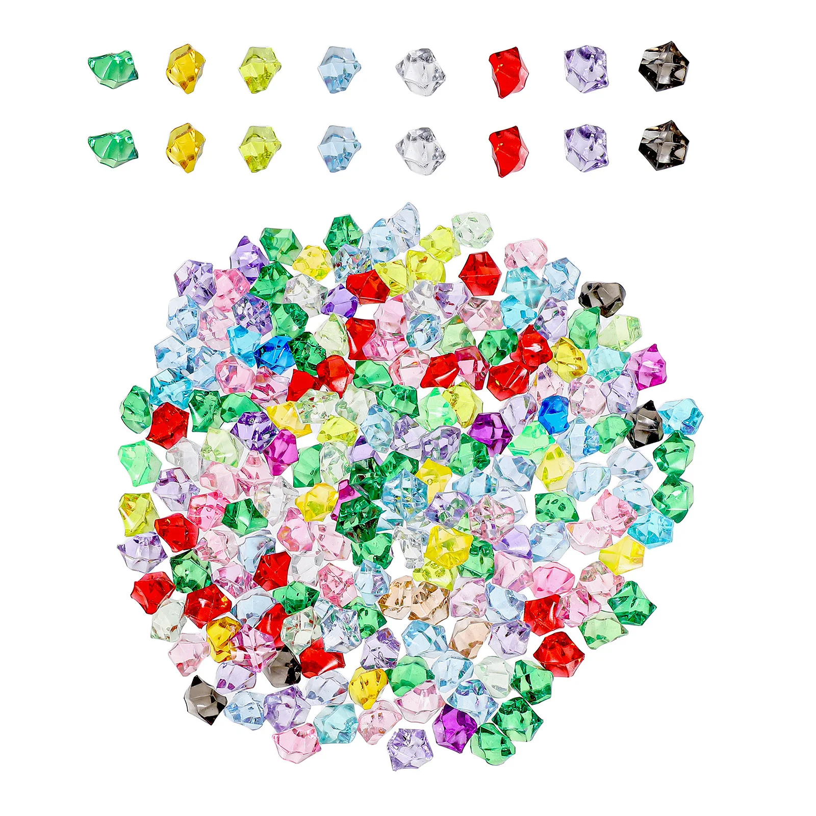 200 stuks decoratieve vaasvullers transparant veelkleurig faux ijsblokjes acryl edelstenen voor tafelstrooiers middelpunt bruiloftsfeest