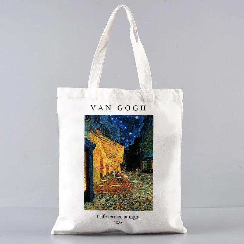 Vintage Van Gogh Art Shopping Bags For Women Shopper Eco Canvas Large Capacity Reuseable Tote Bag Supermarket Storage Handbags