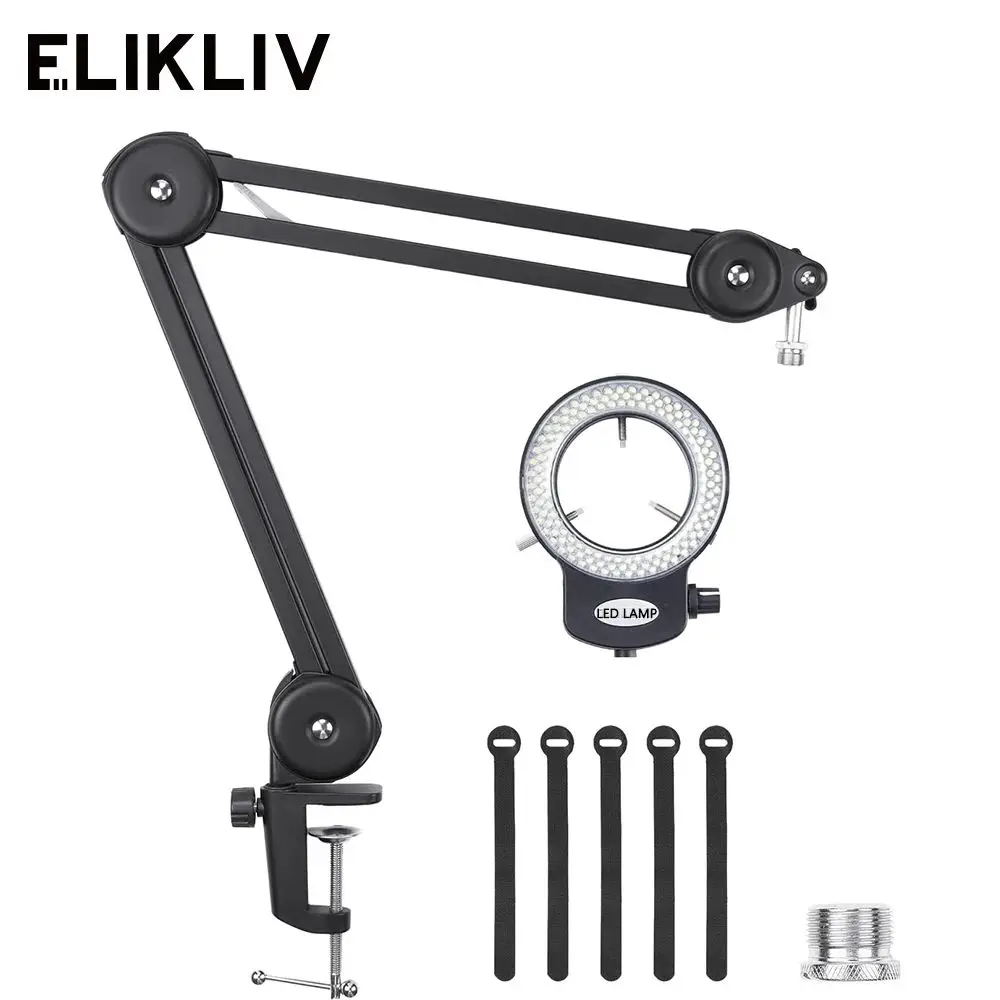 Elikliv Digital Microscope Flexible Arm with Ring Light Suspension Boom Scissor Arm Stand Metal Bracket for DM602 flex