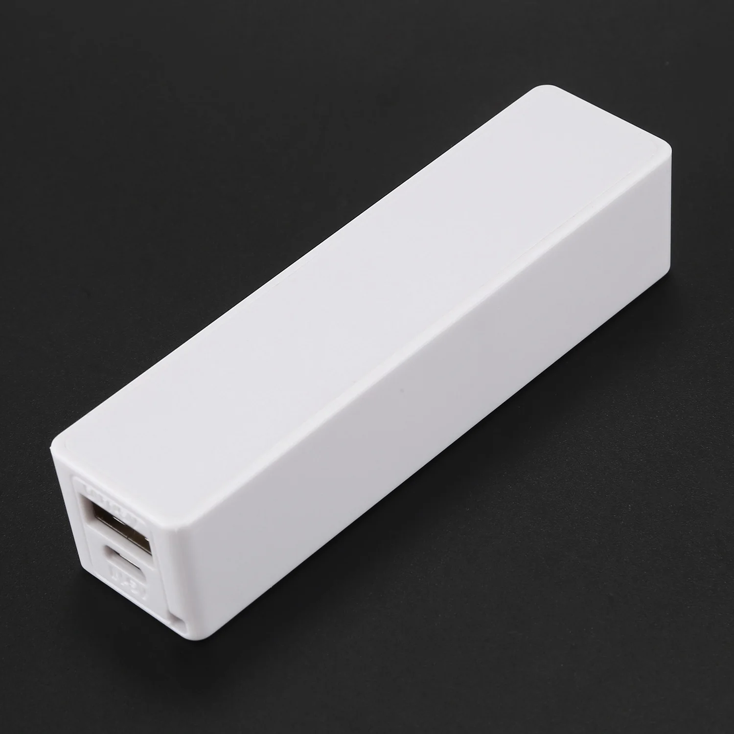 Charger Baterai Power Bank eksternal portabel 18650, dengan gantungan kunci (tanpa baterai) (putih)