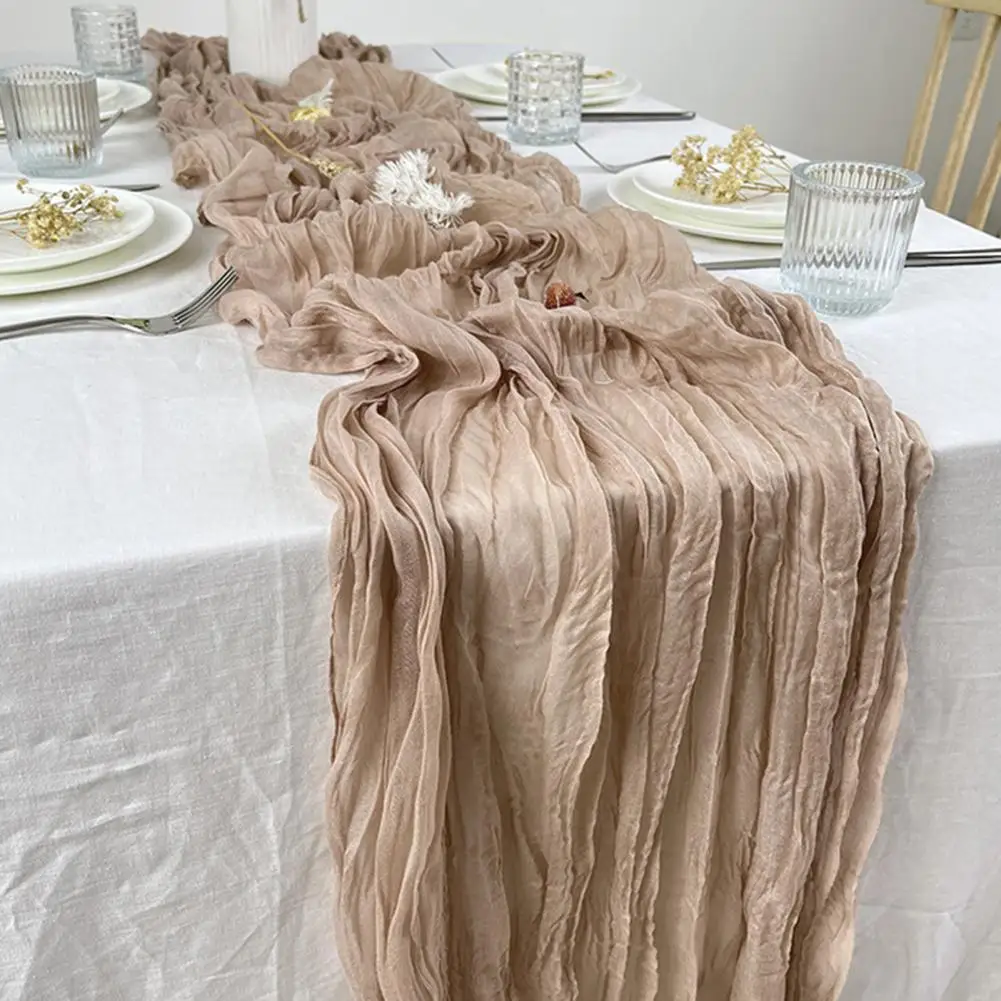 Table Runner Gauze Table Runner Sage Cheesecloth Table Setting Dining Vintage Wedding Party Christmas Banquets Tables Cover