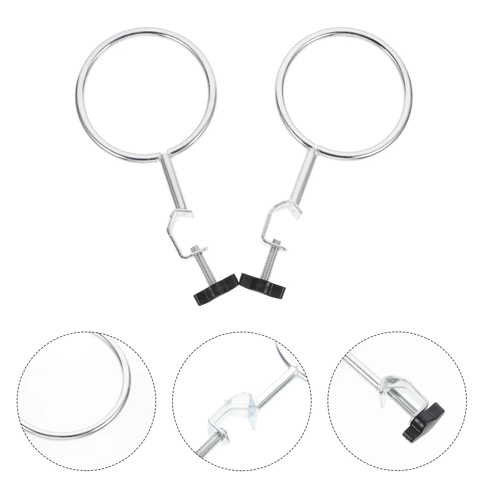 

2 Pcs Hoop Iron Labs Support Rings Experiment Equipment Beakers Closed Retort Sturdy Flask