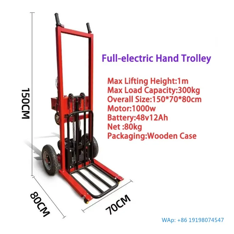 

Full Electric Industrial Hydraulic Lift Platform Truck izable Warehouse Construction Hand Push Trolley