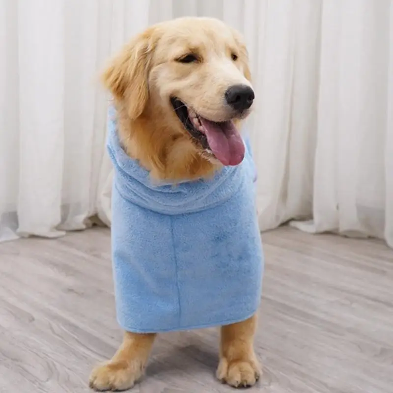 Dog bathrobe absorbent pet quick drying bath towel  Reusable Pet Shower Clothing Quick Drying Bathrobe for Swimming Hair Care