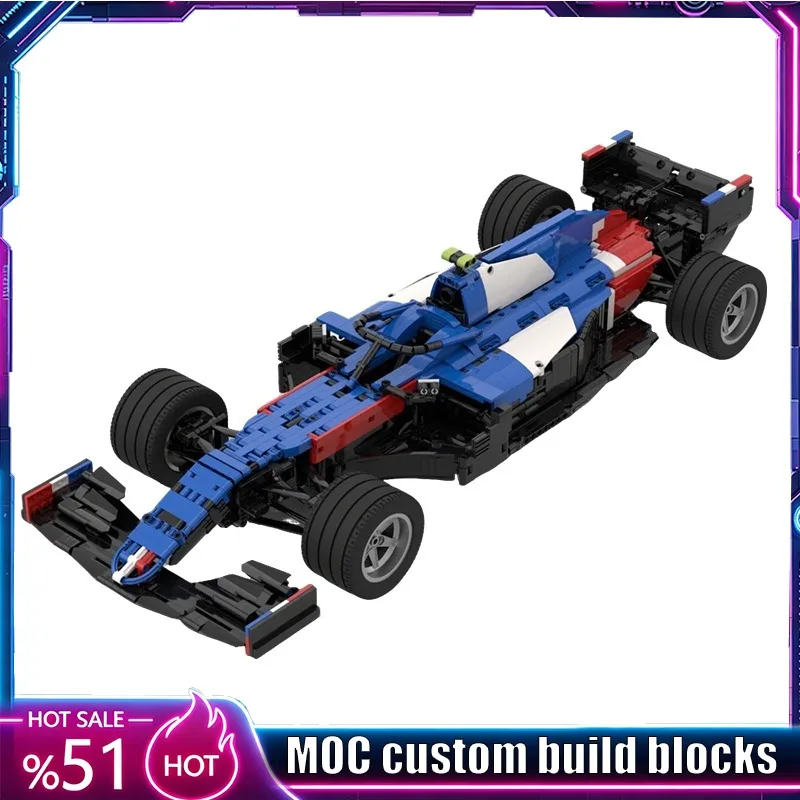 2255Pcs Sleek Modern Open Wheel Racing Car Model Custom Building Blocks Diy Assembly Puzzle Toy Popular Gift Collection Display